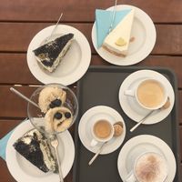 The Ice Cream is my vegan Dessert  - the other cakes are vegetarian  at Strandcafé Holnis in Gluecksburg