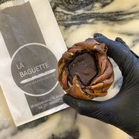 Vegan and Sugar-free mini carob pies with carob custard!  at La Baguette in Athens