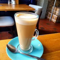 Latte with Oat Milk. at Ann's Pantry in Moelfre