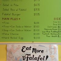 Menu!! at vfalafel in Washington