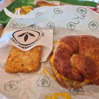 hashbrown and cheese croissant at Plant Power Fast Food in Hollywood