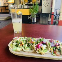 Vegan tacos and lemonade  at Resto Bar Lolita in Mont-tremblant