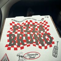 Pizza box— sick design  at Pizza Bruno in Orlando
