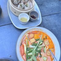 Tofu dumplings and red curry   at Jaadin in Munich