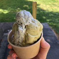 Pistachio, Stracciatella, Mohn Marzipan   at Eisbrunnen - Vegan Ice Cream in Munich