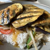 Stir fried aubergine with miso ginger sauce  at Soho in Newcastle Upon Tyne