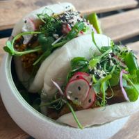 Aubergine bao buns  at Kamado Kitchen  in Morzine