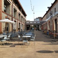 Outdoor seating at Blaue Ente in Zurich