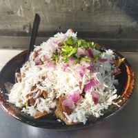 Chilaquiles de pasilla con harta barbasoya at Mandragora Vegan in Mexico City