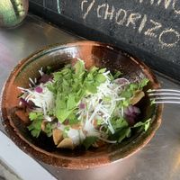 Chilaquiles con Milanesa Rojos  at Mandragora Vegan in Mexico City