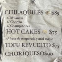 Menu  at Mandragora Vegan in Mexico City