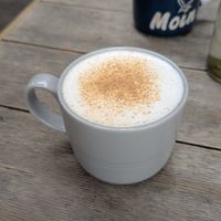 Chai latte at Mandragora Vegan in Mexico City