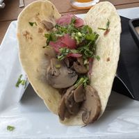 Vegan version of “THIS IS A FUNGHI"  at The Hoppy Gnome in Fort Wayne