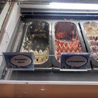 Passionfruit and strawberry gelato are dairy free   at The Mason Jar Coffee & Gelato in Helen