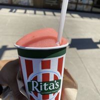 Large watermelon Italian ice with prickly pear mixed in  at Rita's Italian Ice in Apple Valley