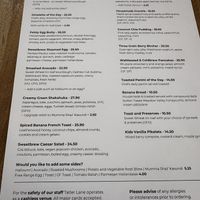 The menu - Jan 2025  at Exchange in Adelaide