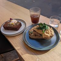 Tofu scramble banana bread at Exchange in Adelaide