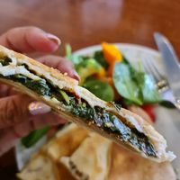 Spinach triangle at The Corner Boutique Coffee Bar in Gisborne