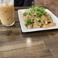 Vegan tea thing that tasted like a milkshake   at Sunflower in Austin