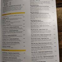 Vegan menu at Sunflower in Austin