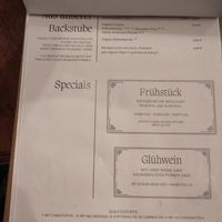 Menu at Cafe Lozzi in Munich