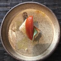 Mini toast de entrada feita especialmente para mim (e sem eu pedir), já que a entrada do dia (cortesia) não era vegana  at Cafe Da Gente in Aracaju