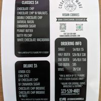 Menu at Cookies A'More in Las Vegas