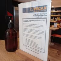 Drinks list at the back at E3 Vegan in East London