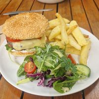 Black bean burger at E3 Vegan in East London