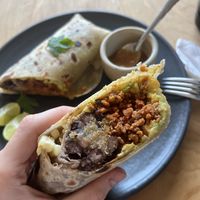 burrito con chorizo de soya  at Northswell Sabor Natural in Sayulita