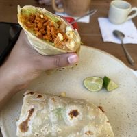 Soy chorizo burrito  at Northswell Sabor Natural in Sayulita