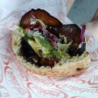 Spicy veganised sabich pita (without parsley) at La Sabicherie in Paris