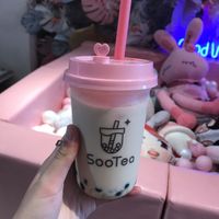 caramel with oatmilk at SooTea in Amsterdam