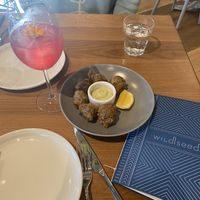 Wildseed Spritz, and mushroom appetizer   at Wildseed  in Palo Alto
