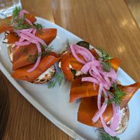 Carrot lox tartine at Wildseed  in Palo Alto