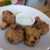 Mushroom fritters at Wildseed  in Palo Alto