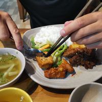 Rice with the options from the buffee at Ẩm Thực Chay BỒ ĐỀ SAO in Nha Trang