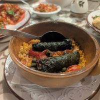 Bulgar and vine leaves at O Linós in Paphos