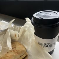 Flex breakfast Sammie and Fall Boy latte  at Gregorys Coffee in Paramus