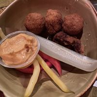 Vegan cheese balls  at Korrigane Brasserie Artisanale in Quebec