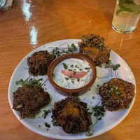 Vegetable fritters  at Korrigane Brasserie Artisanale in Quebec