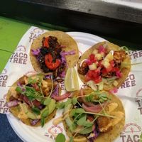Adobo (top left), Al pastor (top right) and Baja (bottom two) at The Taco Tree - Food Stand in Reading