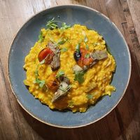Pumpkin and artichoke risotto  at Di Marzano Cafe Vermuteria in Lisbon