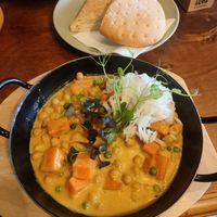 Vegan curry with chickpeas and coconut milk at Toulouse in Cluj-napoca