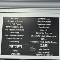 List of ice cream flavors, including vegan flavors  at Once Bitten Donuts in Red Bank