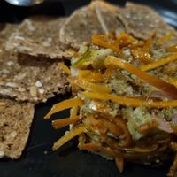 Carrot tartare, least favourite. at Corella in Braddon