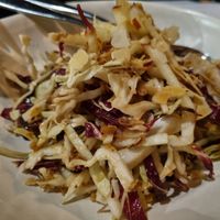 Salad, different to menu but very nice coleslaw. Went with pasta very nicely at Corella in Braddon