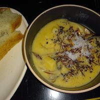 Leek and potato soup at Corella in Braddon