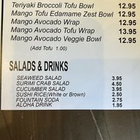 Veg options  at Good Friends Hawaiian Poke in Davis
