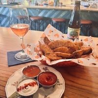 Vegan ranch for the ‘jojos’ (seasoned potato wedges)   at Hey Love in Portland